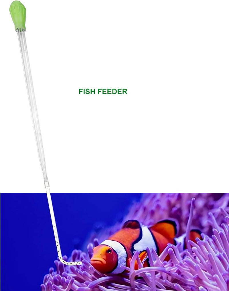 Fecsam 50ml Manual Coral Fish Feeder/Water Changer/Waste Remover Clean Tool with Extension Pipe and 15inch Aquarium Tweezer for Fish Tank Cleaning, Aquatic Pipette Dropper Gravel Cleaner Siphon - Image 3